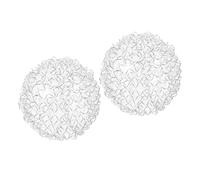 TOYANDONA 2pcs G9 Glass Lampshade Replacement for Pendant Light, 100mm Diameter Round Wire Mesh Globe Cover, Vintage Style Glass Lamp Shade for Multi-Head Chandelier Fixtures