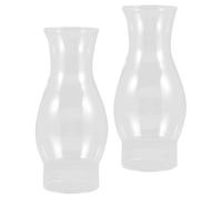 TOYANDONA 2pcs Glass Lamp Shade for Kerosene Oil Lamp, 7.5cm Diameter Retro Four-Claw Lantern Chimney Replacement, Glass Globe for Camping and Home Lighting