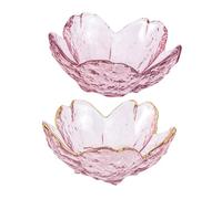 TOYANDONA 2pcs Glass Sauce Dishes Small Japanese Cherry Blossom Condiment Bowls for Kitchen Serving Snacks and Sauces Grey Violet