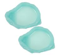 TOYANDONA 2pcs Glow in Dark Luminous Reptile Water Food Bowls Resin Durable Wear Resistant Feeding Dishes for Lizards Tortoises Reptiles Easy to Clean
