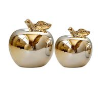 TOYANDONA 2pcs Gold Fruit Sculpture, Ceramic Ornament for Christmas