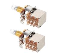 TOYANDONA 2pcs Golden Guitar Control Knobs for Electric Guitar and Bass, 18mm B500k Split Shaft Potentiometers with Precision Shaft and Low Noise, for Live Performances and Music Creation