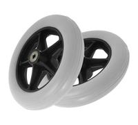 TOYANDONA 2pcs Grey PVC Solid Tire Front Drive Replacement Wheels for Wheelchairs and Transport Chairs Swivel Casters for Walkers Mobility Aids