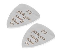 TOYANDONA 2pcs Guitar Pick Stainless Steel Plectrums for Ukulele and Guitar Practice for Beginner and Intermediate Players for Easy Handling