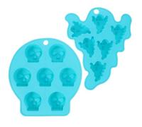 TOYANDONA 2pcs Halloween Silicone Baking Mould Set, Creative Cartoon Animal Cake Making Moulds, Blue Eco-Friendly Silicone Material for Bakery and Professional Cake Shop Baking Random Color