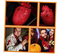 TOYANDONA 2Pcs Halloween Vinyl Heart Props Scary Fake Organs Decoration for Haunted House Party Spooky Bloody Design Lightweight and Realistic Desktop Prank