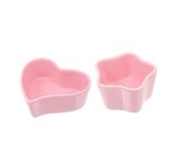 TOYANDONA 2Pcs Hamster Ceramic Bowls Animal Feeders for Rabbits Guinea Pigs Non Tip Design Cute Lucky Star Heart Shapes Pet Tableware for Pets