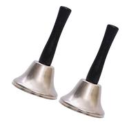 TOYANDONA 2pcs Hand Held Bell Decorations Portable Handbell for Teaching Home Decor Desktop Ornament Made of Material
