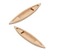 TOYANDONA 2pcs Handcrafted Wooden Boat Model Unfinished Nautical Fishing Canoe Ornament with Reliable Floatability Compact Artistic Decor for Fish Ponds Aquariums and Ocean-themed Home