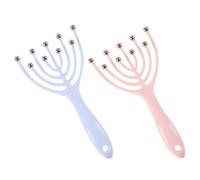 TOYANDONA 2pcs Handheld Octopus Head Scalp Massagers for Stress Relief, Portable Multi-Function Pink and Blue Scalp Massage Tools for Relaxation