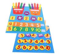 TOYANDONA 2pcs Handmade Felt Finger Math Nonwoven Educational Counting Boards Early Education Preschool Montessori Busy Board for Addition Subtraction Learning and Fine Motor Skills