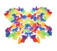 TOYANDONA 2pcs Hawaiian Colorful Flower Wreaths Tropical Leis Necklace Party Decorations for Luau Luau Costume Accessories Bright Cloth Floral Garland for Summer Beach Festival