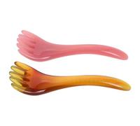 TOYANDONA 2pcs Head Scalp Massage Comb with Five-Claw Design, Multifunctional Gua Sha Tool for Scalp and Head Massage, Dual-Color Amber and Purple, Suitable for Headache Relief