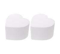 TOYANDONA 2pcs Heart Shaped Foam Cake Display Models, White Lightweight Polystyrene Foam for Wedding Or Birthday Party Decoration and Sculpting Practice