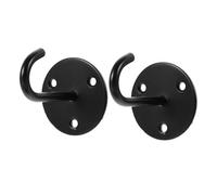 TOYANDONA 2pcs Heavy Duty Small Black Stainless Steel Ceiling Hooks with Hardware for Wardrobe Coat Towel Hat Hanging Rust-Resistant Wall Fixing Hooks for Garden Flowerpot and Home