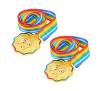 TOYANDONA 2pcs Ice Skating Gold Medals with Neck Ribbons for Youth Sports Events Preschool Competitions Roller Skating Awards Team Spirit Achievement Prizes