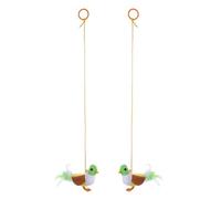 TOYANDONA 2pcs Interactive Cat for Kittens with Chemical Fiber Nylon and Artificial Plumes, Portable and Tooth Grinding, for Solitary Play and Household Fun