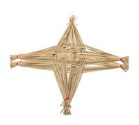 TOYANDONA 2pcs Irish Traditional Woven Straw Cross Hanging Decor with Saint Brigid Blessing - Spring Holiday Wall Ornament for Irish Home and Seasonal Celebration