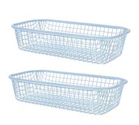 TOYANDONA 2pcs Iron Wire Storage Baskets for Kitchen and Pantry, Stackable Metal Organizer Bins with Easy Organization and Multipurpose Use, Sturdy Iron Mesh Desk and Shelf Storage Solution