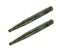 TOYANDONA 2pcs Jade Acupressure Massage Sticks for Home Use, Natural Nephrite Jade Material, Relieve Eye Fatigue and Provide Deep Tissue Reflexology for Face and Body