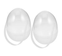 TOYANDONA 2pcs Jumbo Plastic Easter Egg Buckets with Handles Transparent Hollow Egg-shaped Storage Boxes for Easter Egg Hunt Fillable Treat Holders Party Favors Classroom Prizes and Festive