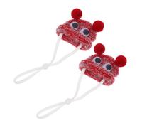 TOYANDONA 2pcs Knitted Hats for Small Animals Adjustable Fit Breathable Comfort Mini Pet Hat Set Suitable for Birds and Hamsters Creative Decoration Daily Wear