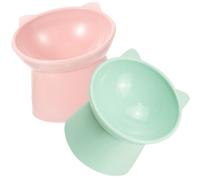 TOYANDONA 2pcs Knock over Cat Bowl Elevated Design for Neck Comfort Material for Daily Use at Home Travel