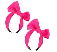 TOYANDONA 2pcs Large Bowknot Hairbands for Women, Fabric and Plastic Material with Oversized Bow Appeal, Keeps Elegant Form and Extended Wear, for Cheerleading and Sports Party