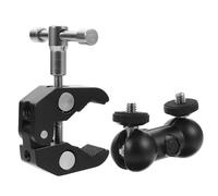 TOYANDONA 2pcs Large Crab Claw Clamp Double-head Bracket Flexible Arm Microphone Holder 360 Degree Rotatable Mic Stand Accessory Stainless Steel Mic Clip Sturdy and Wear-resistant Microphone Mount