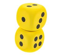 TOYANDONA 2pcs Large EVA Foam Dice for Adults Soft Rounded Corner Jumbo Game Props Portable Lightweight Party and Educational Plaything Yellow Place Value Dice