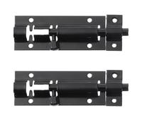 TOYANDONA 2pcs Latch Bolts Stainless Steel Square Surface-Mounted Door Bolt, Black, Anti-Theft Sliding Latch Lock, Easy Install, Horizontal or Vertical Fit for Home Doors and Windows