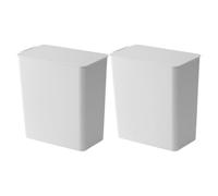 TOYANDONA 2pcs Laundry Room Lint Bin, Compact White Flip Top Trash Can