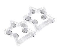 TOYANDONA 2pcs LED Light up Tambourines Star Shape for Adults and Teens, Lightweight and Easy to Grip Musical Stage Prop, for Glow in Dark Party Favors and Weddings