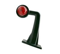 TOYANDONA 2pcs LED Side Marker Light Curved Rod Vehicle Use Signal Light | Black Plastic Body, Easy Installation, Large Size Design, Red White Lens, for Truck and Trailer Use