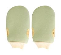 TOYANDONA 2pcs Light Green Exfoliating Gloves for Bath and Shower Material Gentle Body Cleanser Dust and Oil Removal Suitable for Diverse Skin Types and Both Genders
