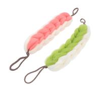 TOYANDONA 2pcs Long Strip Bathing Towels for Shower Scrubbing, Dual-Color Stretchable Back Scrubbers in Green and Orange, Rich Foam Exfoliating Bath Towels for Men and Women