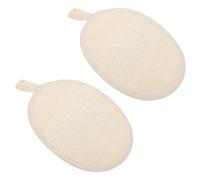 TOYANDONA 2pcs Loofah Bath Towel Body Scrubber Tool Exfoliating Back Scrubber for Shower, White and Beige Loofah Bathing Towels Suitable for Daily Bathing and Dead Skin Removal