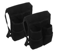 TOYANDONA 2pcs Massage Oil Holster Double Bottle Waist Bag, Oxford Cloth Nylon, Black, Quick Access Tool Pouch with Adjustable Belt for Therapists,