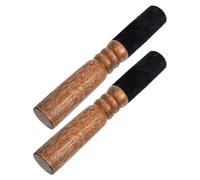 TOYANDONA 2pcs Meditation Mallet Singing Bowl Mallet Wooden Sound Bowl Handcrafted Solid Wood with Coffee Color Non-skid Handle for Buddhist Meditation and Mindfulness Rituals