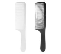 TOYANDONA 2pcs Men's Professional Hair Cutting Combs with Ergonomic S-shaped Curved Design, Polymer Material, Black and White, Anti-static Fade and Positioning Combs for Salon and Home Use