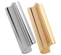 TOYANDONA 2pcs Metal Guitar Slide Bar for Resonator Guitar and Lap Steel, Handheld Tone Bar with Universal Integration and Dynamic Playability, Silver Slides for Musicians and Students