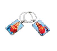 TOYANDONA 2pcs Mini Album Photo Frame Keychains Red Orange Religious Key Holders for Confirmation Baptism Christmas Party Stylish Portable Accessories for Car Home Office Keys