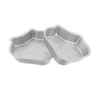 TOYANDONA 2pcs Mini Cake Mold Silver Strawberry Non-Stick Heart Baking Pans for Home DIY Baking Oven Safe High Temperature Resistant Kitchen Bakeware