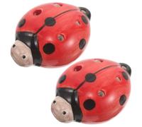 TOYANDONA 2pcs Mini Ceramic Ocarina Flute in C Key with 6 Holes, Cute Ladybug Shape, Smooth Ceramic Sound, Portable Design for Classroom Wind Instrument Practice and Travel