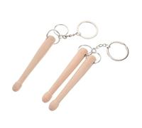 TOYANDONA 2pcs Mini Drum Sticks Keychain Wooden Drumsticks Keyring for Drummers Drum Kit Accessories Unique Music Instrument Keychain