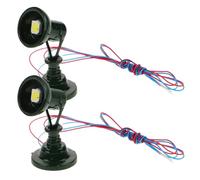 TOYANDONA 2pcs Mini Green Train Signal Light Model for Sand Table Railway Layout, DIY Miniature Spotlight Simulation Lamp Accessories for Model Railroad Scenery