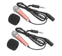 TOYANDONA 2pcs Mini Microphones for Phone and Computer, Stainless Steel and Polyester Material, Simple to Use with Human Voice, Light in Weight, for Singing and Recording