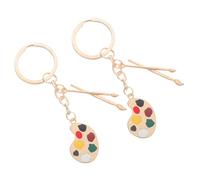 TOYANDONA 2pcs Mini Palette Keychain Alloy Pendant Cute Keychain for Artists and Painting Lovers Camping Travel Backpack Charm
