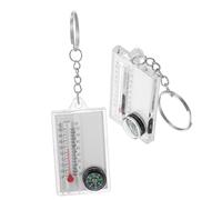 TOYANDONA 2pcs Mini Pocket Compass Keychain with Thermometer Multifunctional Outdoor Survival Navigation Tool for Camping Hiking and Travel