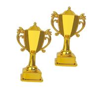 TOYANDONA 2pcs Mini Trophies for Dollhouse Realistic Award Decorations for Role Playing Party Favors Game Rooms Plastic Winner Trophy for Creative Imaginative Play